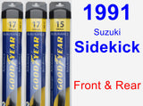 Front & Rear Wiper Blade Pack for 1991 Suzuki Sidekick - Assurance