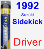 Driver Wiper Blade for 1992 Suzuki Sidekick - Assurance