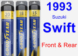 Front & Rear Wiper Blade Pack for 1993 Suzuki Swift - Assurance