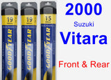 Front & Rear Wiper Blade Pack for 2000 Suzuki Vitara - Assurance