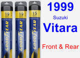 Front & Rear Wiper Blade Pack for 1999 Suzuki Vitara - Assurance