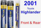 Front & Rear Wiper Blade Pack for 2001 Toyota Highlander - Assurance