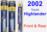 Front & Rear Wiper Blade Pack for 2002 Toyota Highlander - Assurance