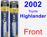 Front Wiper Blade Pack for 2002 Toyota Highlander - Assurance
