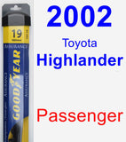 Passenger Wiper Blade for 2002 Toyota Highlander - Assurance