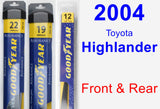 Front & Rear Wiper Blade Pack for 2004 Toyota Highlander - Assurance