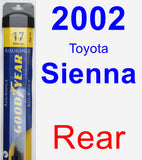 Rear Wiper Blade for 2002 Toyota Sienna - Assurance