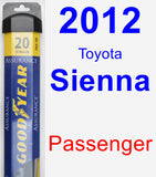 Passenger Wiper Blade for 2012 Toyota Sienna - Assurance