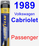 Passenger Wiper Blade for 1989 Volkswagen Cabriolet - Assurance