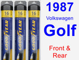 Front & Rear Wiper Blade Pack for 1987 Volkswagen Golf - Assurance