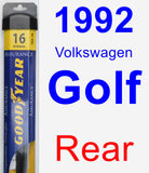 Rear Wiper Blade for 1992 Volkswagen Golf - Assurance