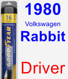 Driver Wiper Blade for 1980 Volkswagen Rabbit - Assurance