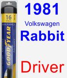 Driver Wiper Blade for 1981 Volkswagen Rabbit - Assurance