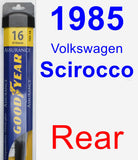 Rear Wiper Blade for 1985 Volkswagen Scirocco - Assurance