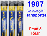 Front & Rear Wiper Blade Pack for 1987 Volkswagen Transporter - Assurance