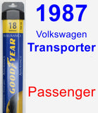 Passenger Wiper Blade for 1987 Volkswagen Transporter - Assurance