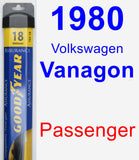 Passenger Wiper Blade for 1980 Volkswagen Vanagon - Assurance