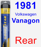 Rear Wiper Blade for 1981 Volkswagen Vanagon - Assurance