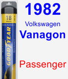 Passenger Wiper Blade for 1982 Volkswagen Vanagon - Assurance