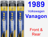 Front & Rear Wiper Blade Pack for 1989 Volkswagen Vanagon - Assurance