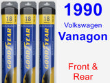 Front & Rear Wiper Blade Pack for 1990 Volkswagen Vanagon - Assurance