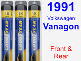 Front & Rear Wiper Blade Pack for 1991 Volkswagen Vanagon - Assurance