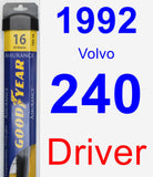 Driver Wiper Blade for 1992 Volvo 240 - Assurance