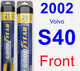 Front Wiper Blade Pack for 2002 Volvo S40 - Assurance