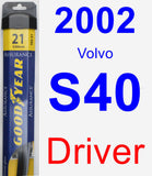 Driver Wiper Blade for 2002 Volvo S40 - Assurance