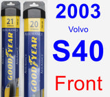 Front Wiper Blade Pack for 2003 Volvo S40 - Assurance