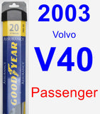 Passenger Wiper Blade for 2003 Volvo V40 - Assurance