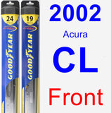 Front Wiper Blade Pack for 2002 Acura CL - Hybrid