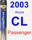 Passenger Wiper Blade for 2003 Acura CL - Hybrid