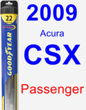 Passenger Wiper Blade for 2009 Acura CSX - Hybrid