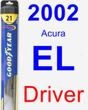 Driver Wiper Blade for 2002 Acura EL - Hybrid