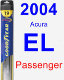 Passenger Wiper Blade for 2004 Acura EL - Hybrid