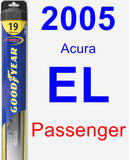 Passenger Wiper Blade for 2005 Acura EL - Hybrid