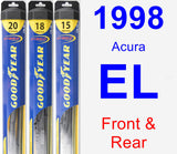 Front & Rear Wiper Blade Pack for 1998 Acura EL - Hybrid