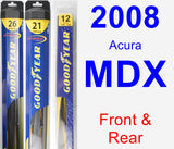 Front & Rear Wiper Blade Pack for 2008 Acura MDX - Hybrid