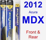 Front & Rear Wiper Blade Pack for 2012 Acura MDX - Hybrid