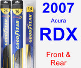 Front & Rear Wiper Blade Pack for 2007 Acura RDX - Hybrid