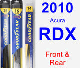 Front & Rear Wiper Blade Pack for 2010 Acura RDX - Hybrid