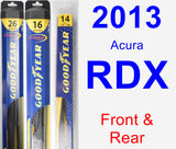 Front & Rear Wiper Blade Pack for 2013 Acura RDX - Hybrid