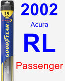 Passenger Wiper Blade for 2002 Acura RL - Hybrid