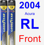 Front Wiper Blade Pack for 2004 Acura RL - Hybrid