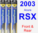 Front & Rear Wiper Blade Pack for 2003 Acura RSX - Hybrid