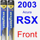 Front Wiper Blade Pack for 2003 Acura RSX - Hybrid