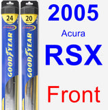 Front Wiper Blade Pack for 2005 Acura RSX - Hybrid