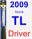 Driver Wiper Blade for 2009 Acura TL - Hybrid