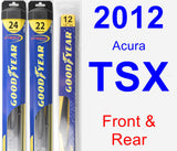 Front & Rear Wiper Blade Pack for 2012 Acura TSX - Hybrid